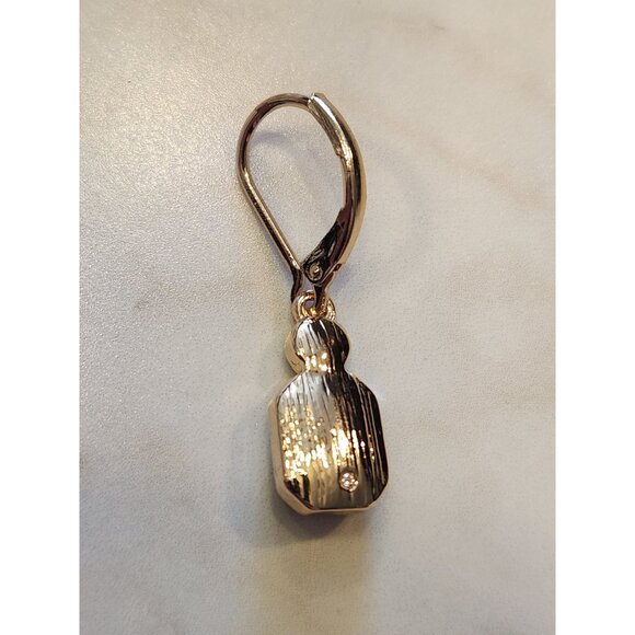 Anne Klein Gold-Tone Drop Earrings With Purple & Clear Crystals - Picture 5 of 5